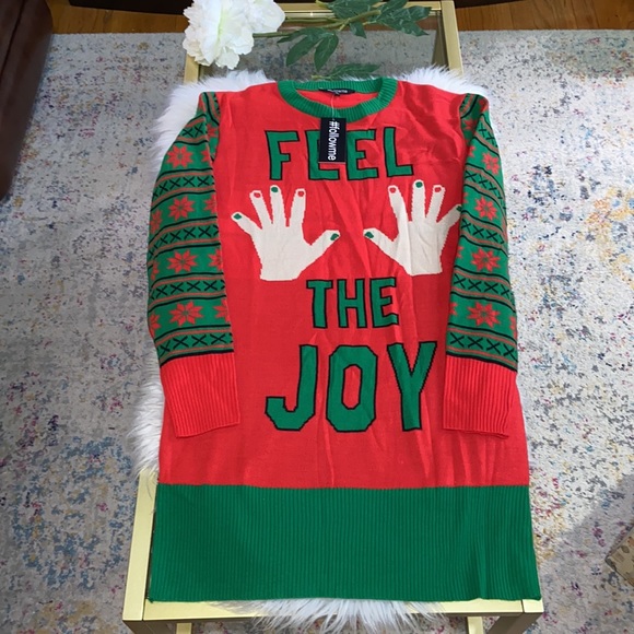 # followme Dresses & Skirts - #followme Ugly Christmas Holiday Sweater Dress Size XL